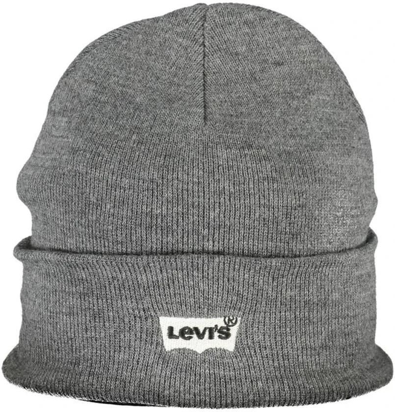 Levi's Grijze Acryl Hoeden & Mutsen Geborduurd Logo Gray Unisex