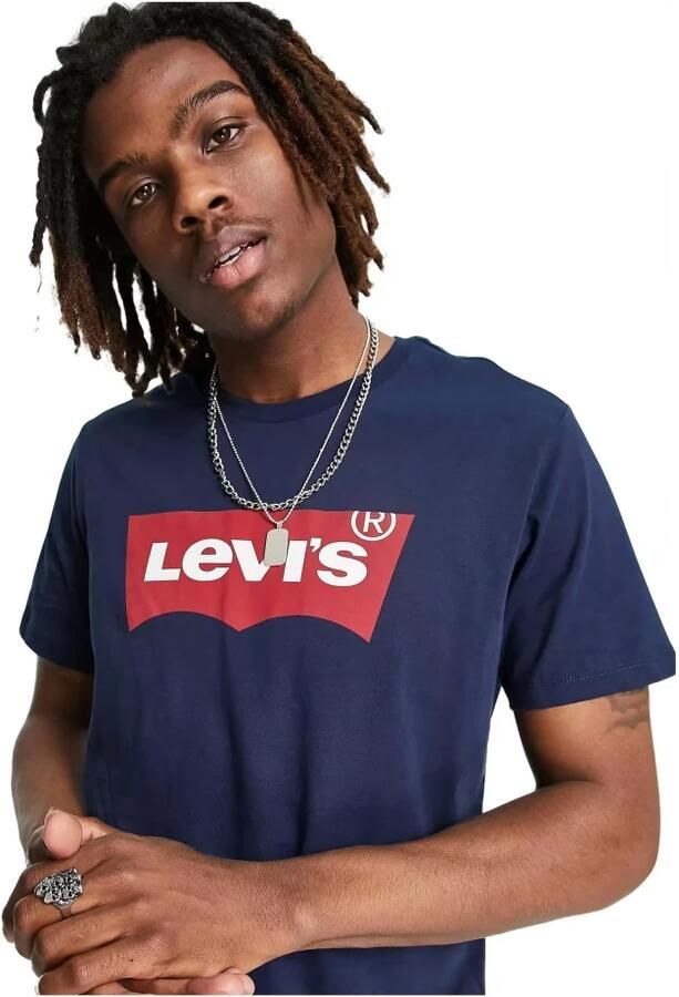 Levi's Blauwe Logo Tee Klassieke Crew Neck Blue Heren - Foto 9