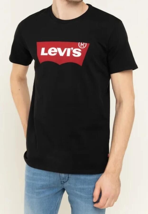 Levi's Iconisch Katoenen T-Shirt Zwart Rechte Pasvorm Korte Mouwen Black Heren - Foto 7