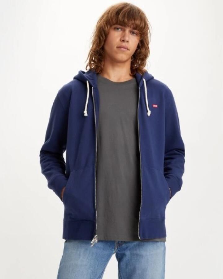 Levi's Capuchonsweatvest NEW ORIGINAL ZIP UP met logo-borduring en kangoeroezak - Foto 4