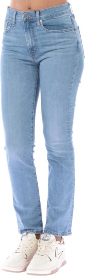 Levi's 724 high waist straight fit jeans light indigo worn in - Foto 9