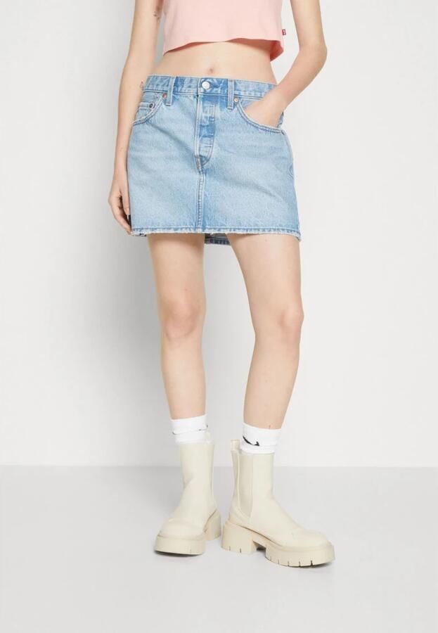 Levi's Jeans rok ICON SKIRT met used-effecten en rafelige randen - Foto 6