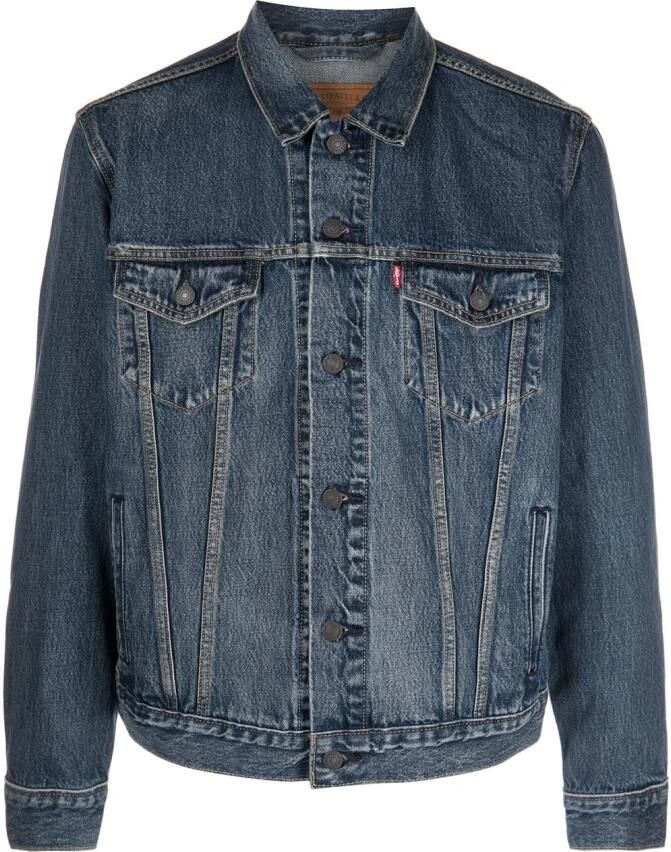 Levi's Blauwe Katoenen Blazer met Klassieke Kraag Blue Heren