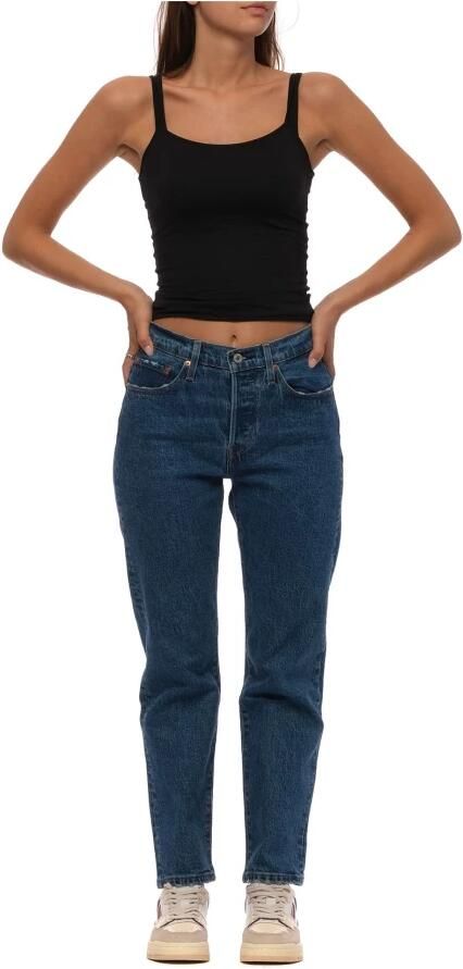 Levi's Regular fit jeans met riemlussen model '501 CROP JAZZ POP' - Foto 7