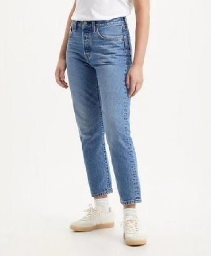 Levi's Blauwe effen dames jeans met ritssluiting en knoopsluiting Blue Dames - Foto 8
