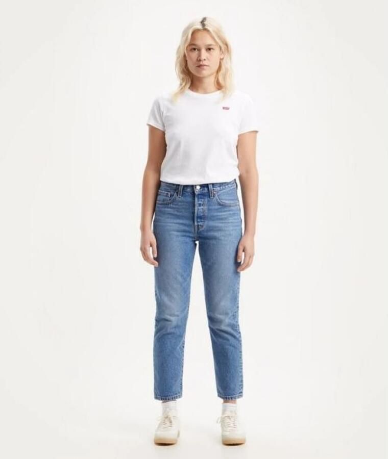 Levi's Blauwe effen dames jeans met ritssluiting en knoopsluiting Blue Dames - Foto 4