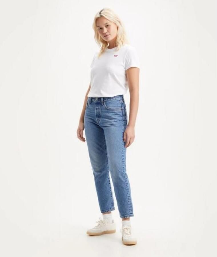 Levi's Blauwe effen dames jeans met ritssluiting en knoopsluiting Blue Dames - Foto 6