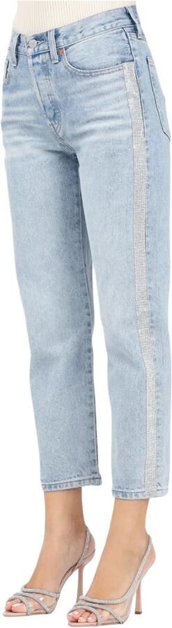 Levi's 7 8 jeans 501 CROP met glinsterende details aan de zijnaad - Foto 11