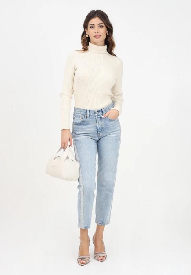Levi's 7 8 jeans 501 CROP met glinsterende details aan de zijnaad - Foto 6