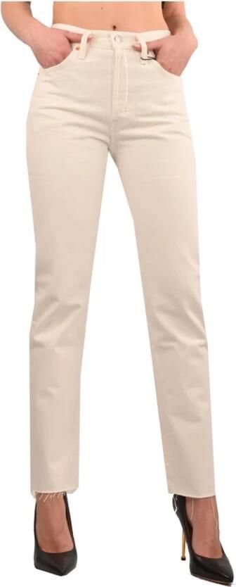 Levi's Hoge taille rechte pijp jeans White Dames