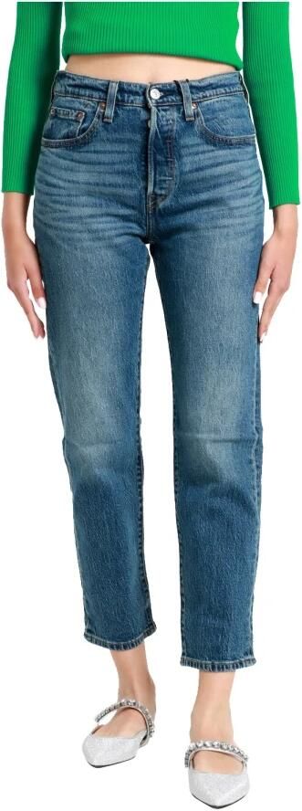 Levi's 501 cropped straight fit jeans medium blue denim - Foto 5