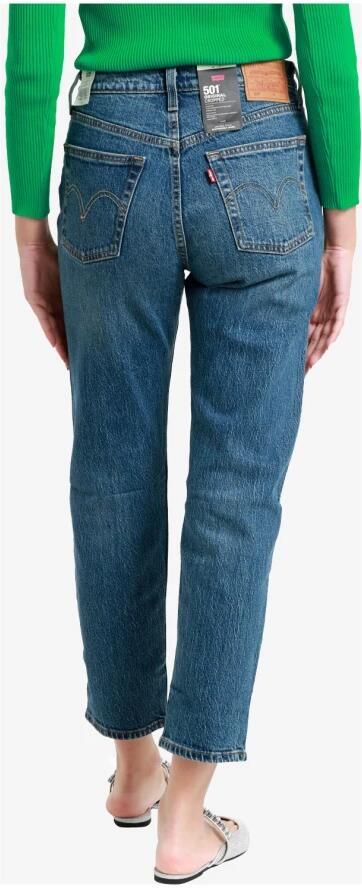 Levi's 501 cropped straight fit jeans medium blue denim - Foto 4