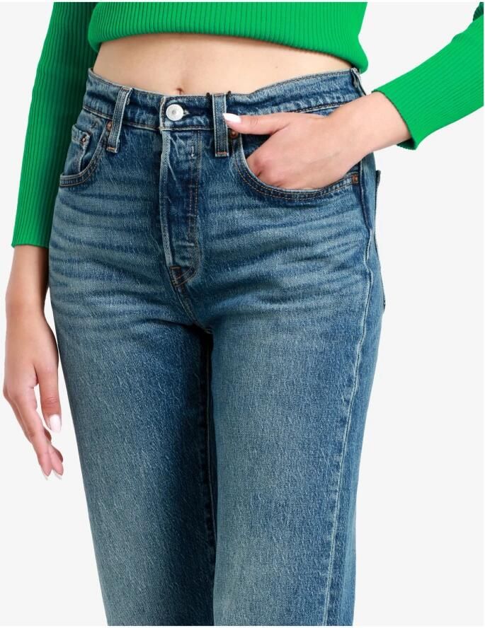 Levi's 501 cropped straight fit jeans medium blue denim - Foto 2