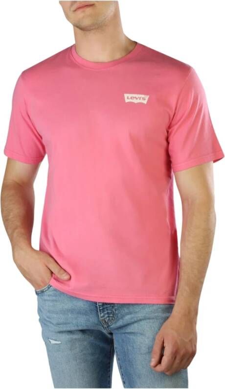 Levi's Heren T-shirt met korte mouwen en ronde hals Pink Heren