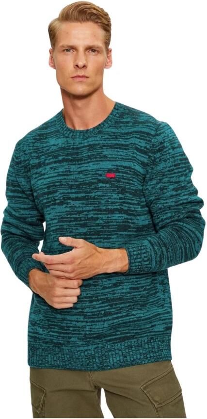 Levi's gemêleerde trui met wol groen blauw - Foto 2