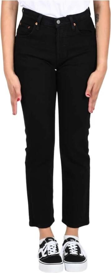 Levi's Zwarte effen jeans met ritssluiting en knoopsluiting Black Dames - Foto 14