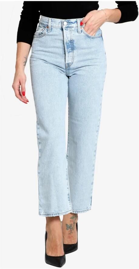 Levi's Straight fit ankle cut jeans met stretch model 'Ribcage' - Foto 5