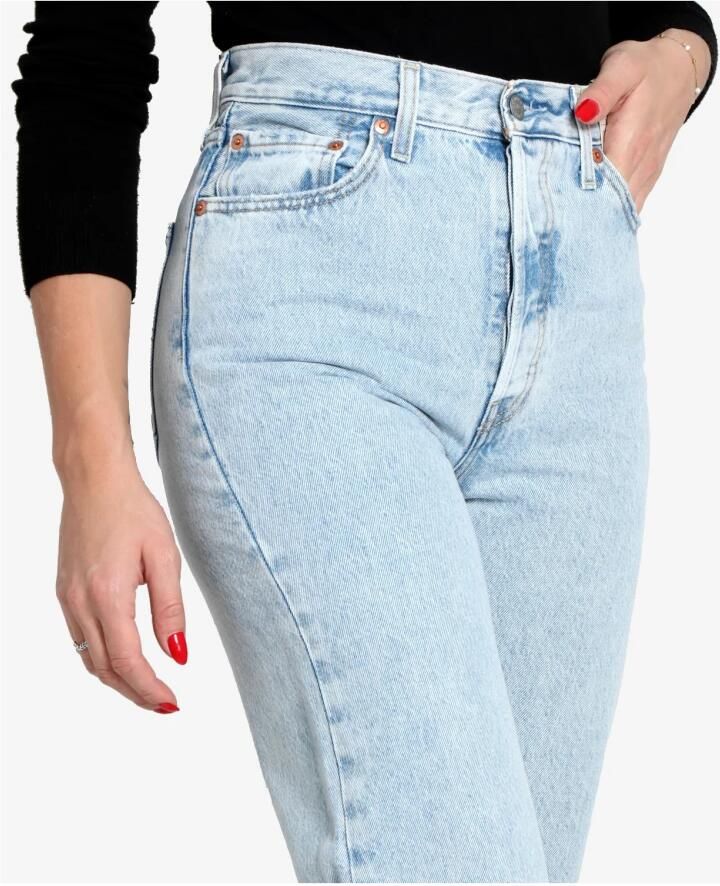 Levi's Straight fit ankle cut jeans met stretch model 'Ribcage' - Foto 3
