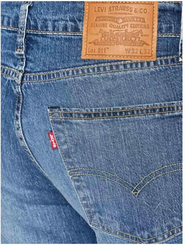 Levi's Blauwe effen jeans met ritssluiting en knoopsluiting Blue Heren - Foto 3