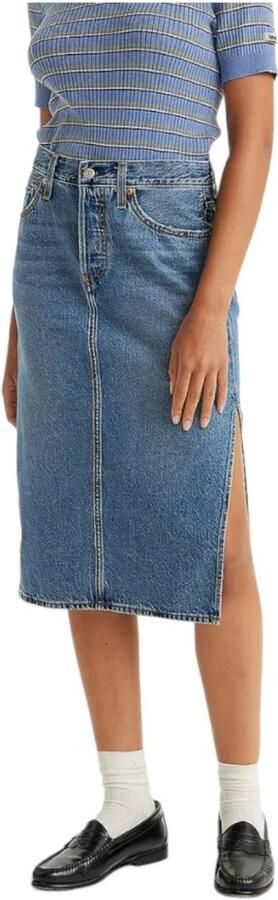 Levi's Denim Rok met Zijsplitten Blue Dames - Foto 3