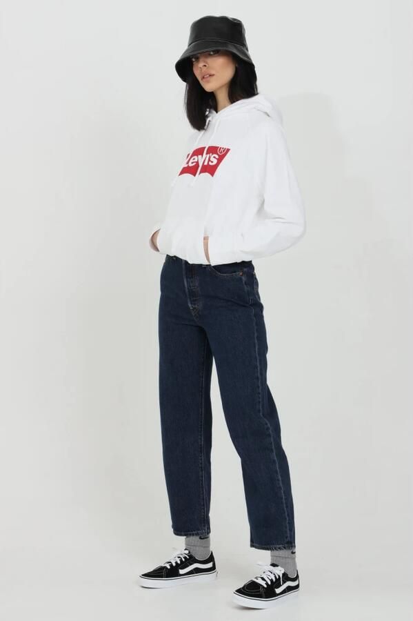 Levi's Straight fit high rise jeans van een mix van katoen en lyocell model 'Ribcage'