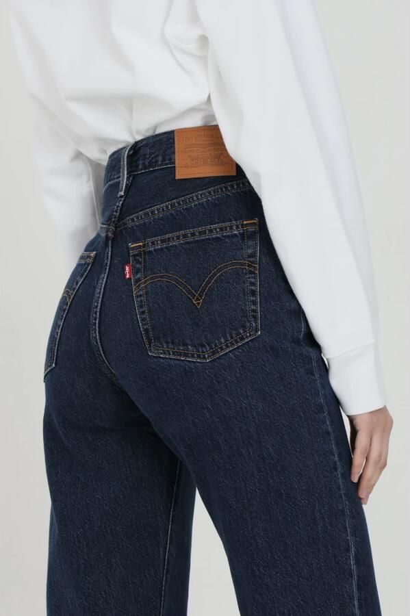 Levi's Straight fit high rise jeans van een mix van katoen en lyocell model 'Ribcage' - Foto 2