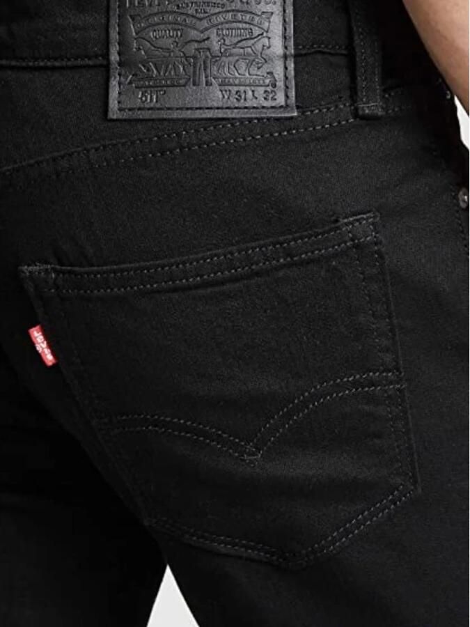 Levi's Jeans Uomo 04511 1507 511 Slim Fit -Nightshine Zwart Heren