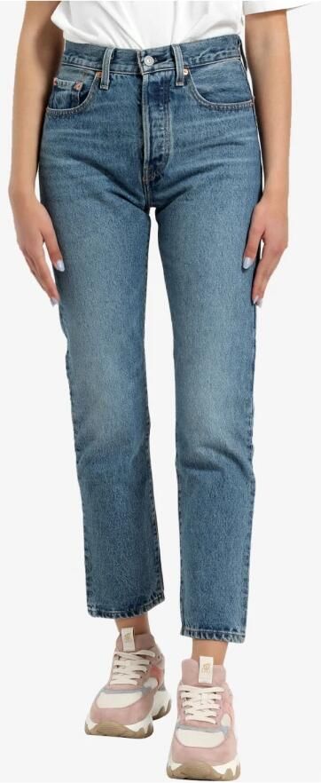 Levi's Blauwe effen dames jeans met ritssluiting en knoopsluiting Blue Dames - Foto 13