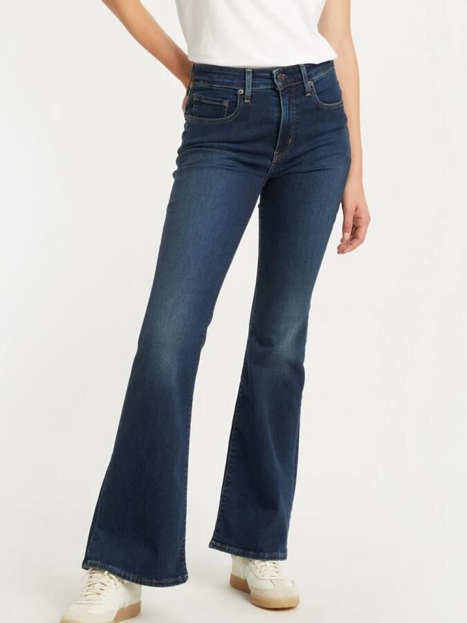 Levi's Slim-fit jeans met hoge taille en uitlopende pijpen Blue Dames