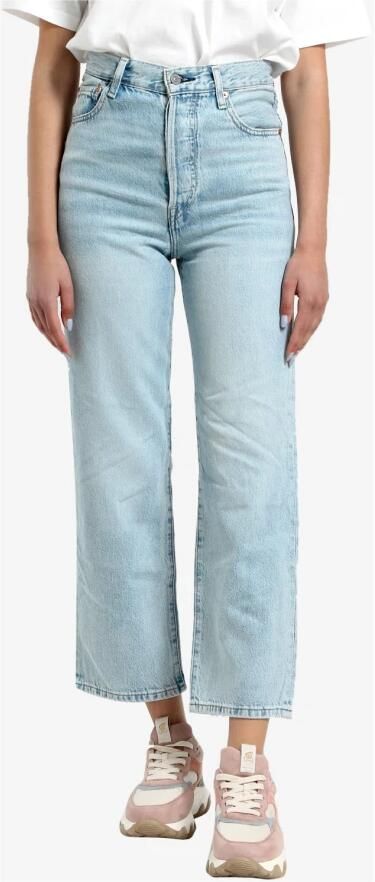 Levi's ribcage high waist straight fit jeans middle road - Foto 3