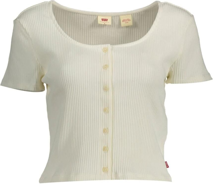 Levi's Chique Witte Geknoopte Tee met Wijde Halslijn White Dames