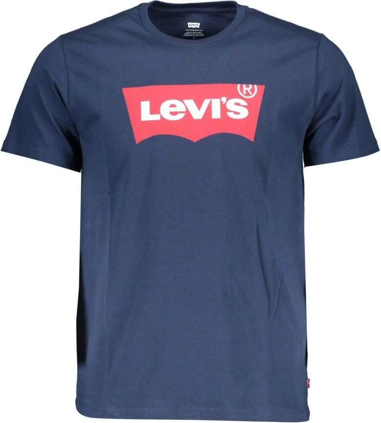 Levi's Klassiek Katoen V-Hals T-Shirt Blauw Blue Heren - Foto 2