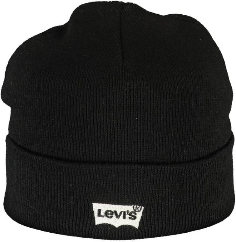 Levi's Zwarte Acryl Hoeden & Mutsen Geborduurd Logo Black Unisex