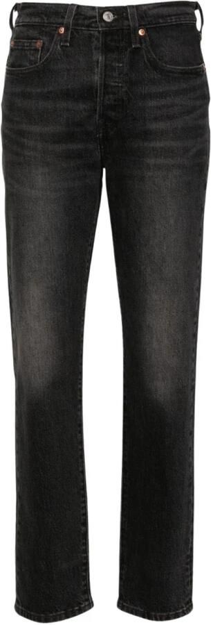 Levi's Zwarte Denim Jeans Whiskering Effect Black Dames - Foto 7