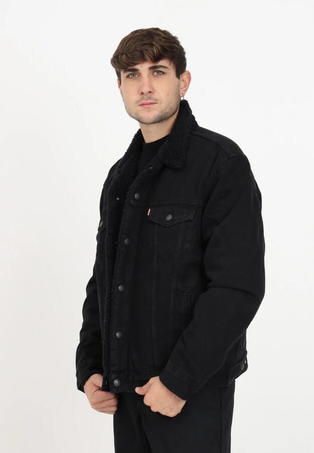 Levis Levi's Type 3 Sherpa Trucker Berk Sherpa Spijkerjassen Kleding black maat: S beschikbare maaten:S - Foto 3