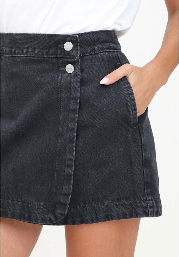Levis LEVI'S Denim Wrap Skirt Black- Dames Black