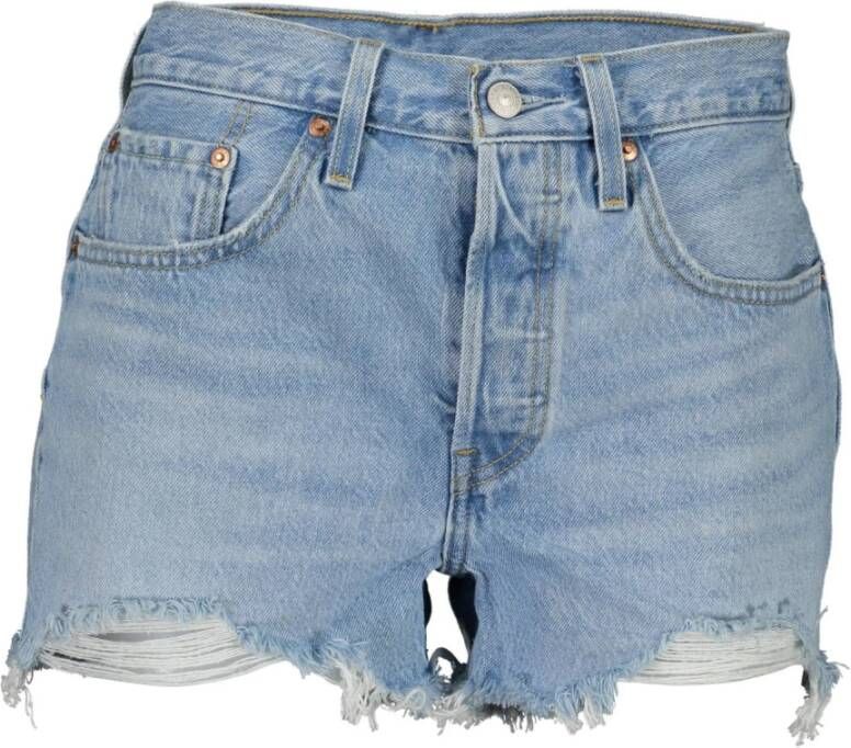Levi's Blauwe effen dames shorts met ritssluiting en knoopsluiting Blue Dames - Foto 5