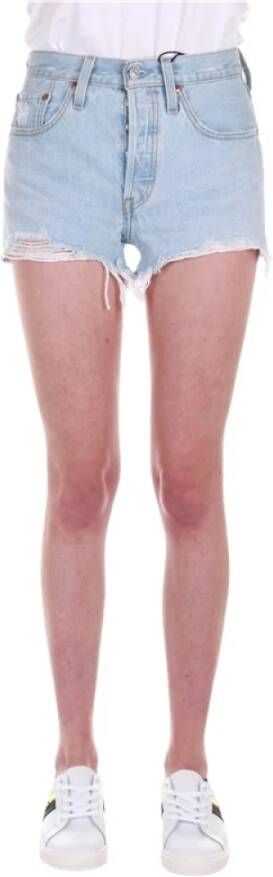 Levi's Blauwe effen dames shorts met ritssluiting en knoopsluiting Blue Dames - Foto 18