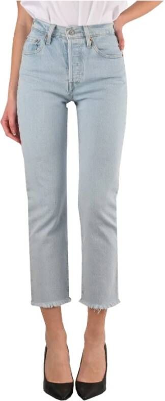 Levi's Blauwe effen dames jeans met ritssluiting en knoopsluiting Blue Dames - Foto 15