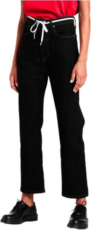 Levi's Ribcage Jeans Hoge Taille Rechte Pijp Zwart Dames