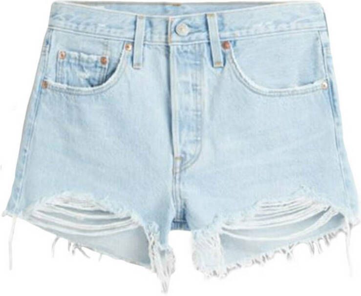 Levi's Blauwe effen dames shorts met ritssluiting en knoopsluiting Blue Dames - Foto 8