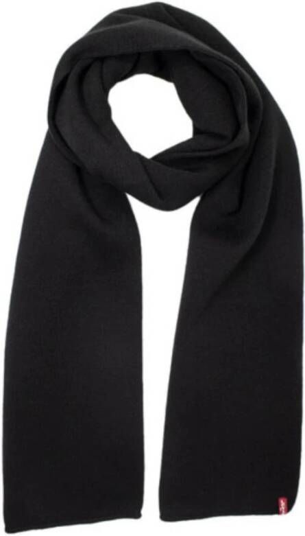 Levi's Stijlvol Zwart Acryl Logo Sjaal Black Heren