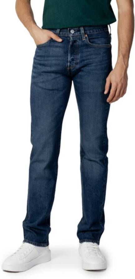 Levi's Blauwe effen jeans met ritssluiting en knoopsluiting Blue Heren - Foto 9