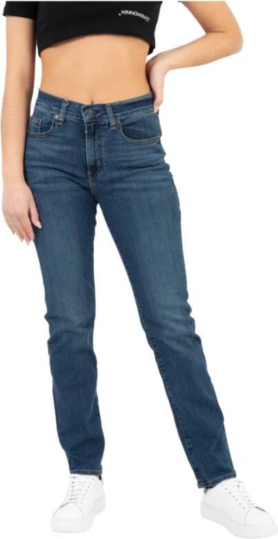 Levi's Slimfit-jeans Blauw Dames