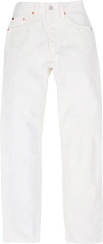 Levi's Hoge taille rechte pijp jeans White Dames