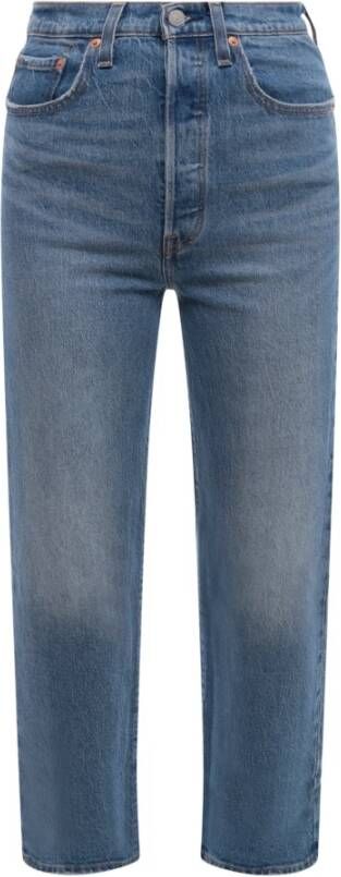 Levi's Straight Jeans Blauw Dames