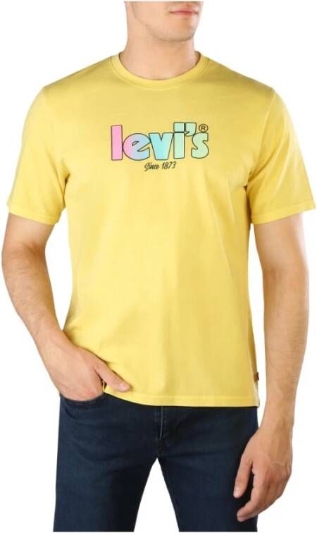 Levi's Heren T-shirt met korte mouwen en ronde hals Yellow Heren