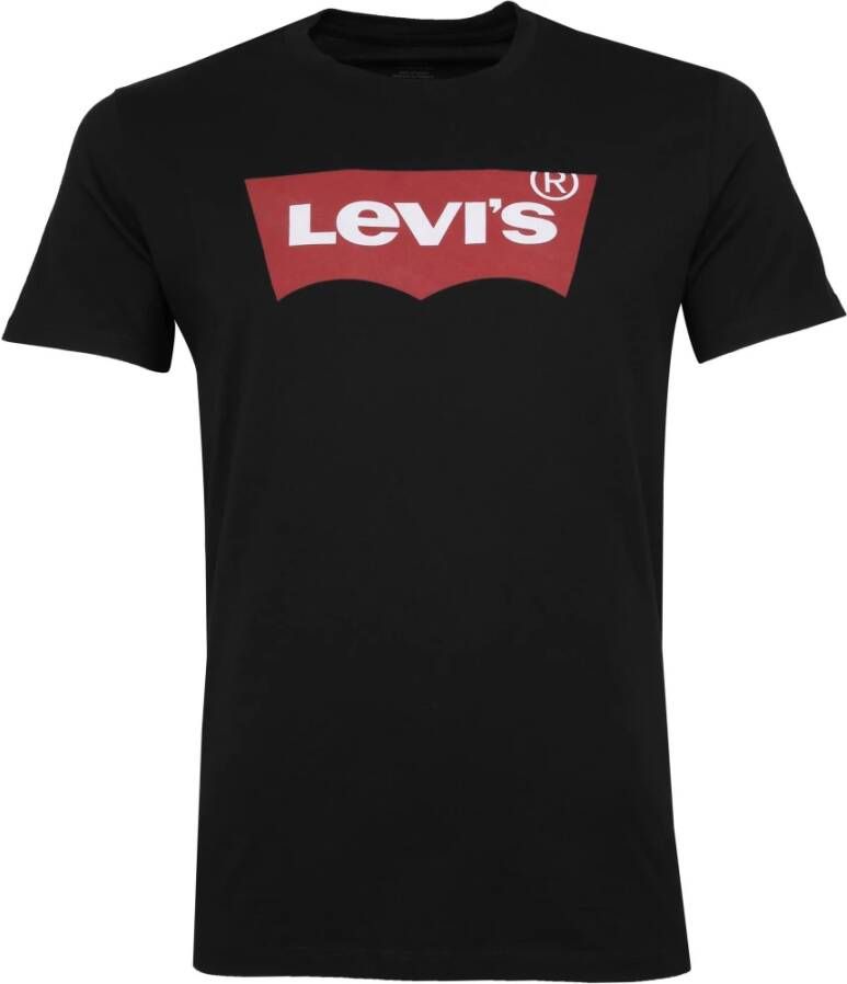 Levi's Iconisch Katoenen T-Shirt Zwart Rechte Pasvorm Korte Mouwen Black Heren - Foto 4