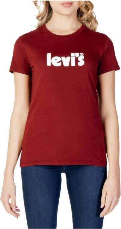 Levi's Bordeaux Print T-shirt voor Dames Red Dames
