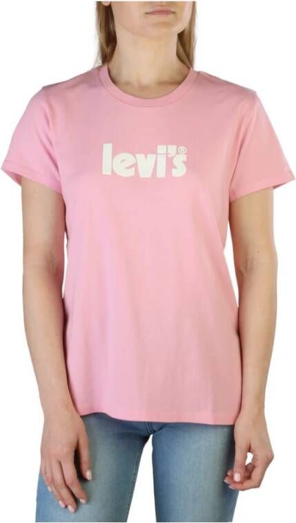 Levi's Dames T-shirt met ronde hals Pink Dames
